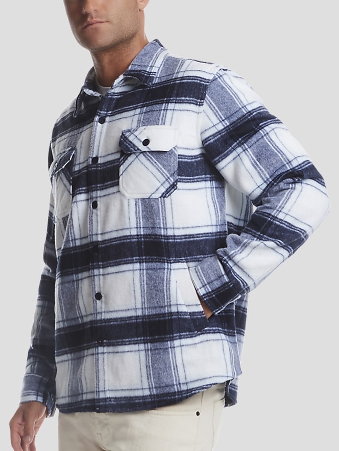 Weatherproof Vintage Classic Fit Brushed Plaid Shirt Jacket