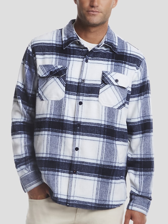 Weatherproof Vintage Classic Fit Brushed Plaid Shirt Jacket