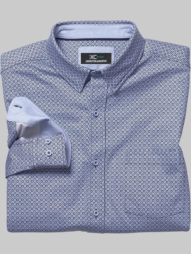 Johnston & Murphy Modern Fit Diamond Grid Sport Shirt | Sport Shirts ...