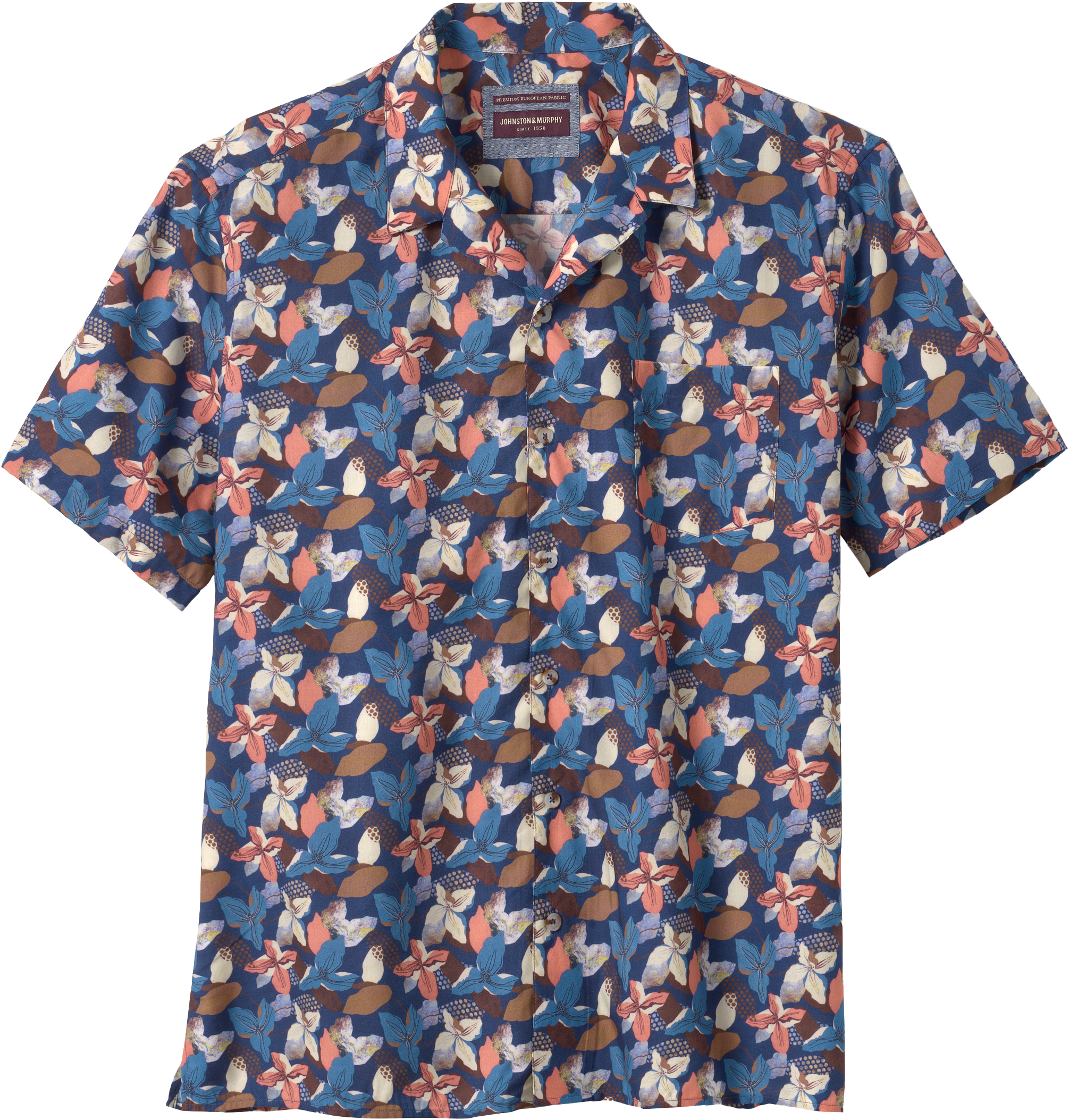 Modern Fit Abstract Floral Camp Shirt