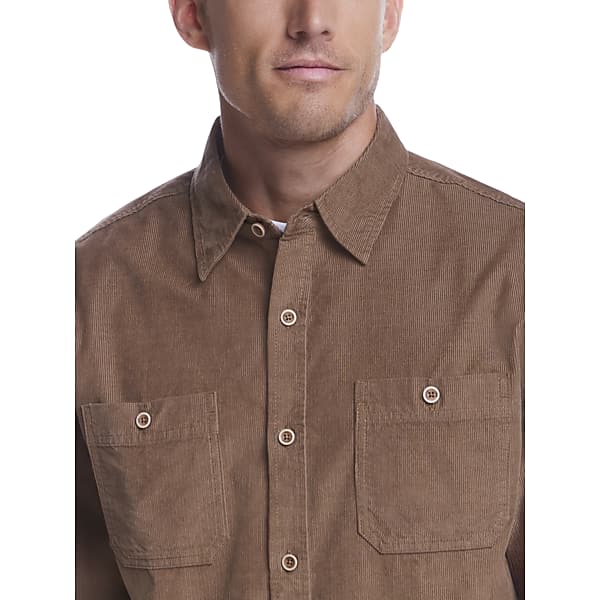 Weatherproof Vintage Big & Tall Men's Classic Fit Thin Wale Corduroy Button Up Shirt Tan - Size: XXL TMW67L050005