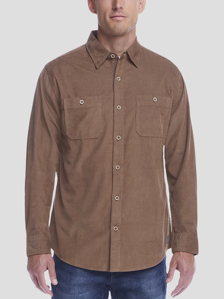 Weatherproof Vintage Classic Fit Thin Wale Corduroy Button Weatherproof Vintage Classic Fit Thin Wale Corduroy Button