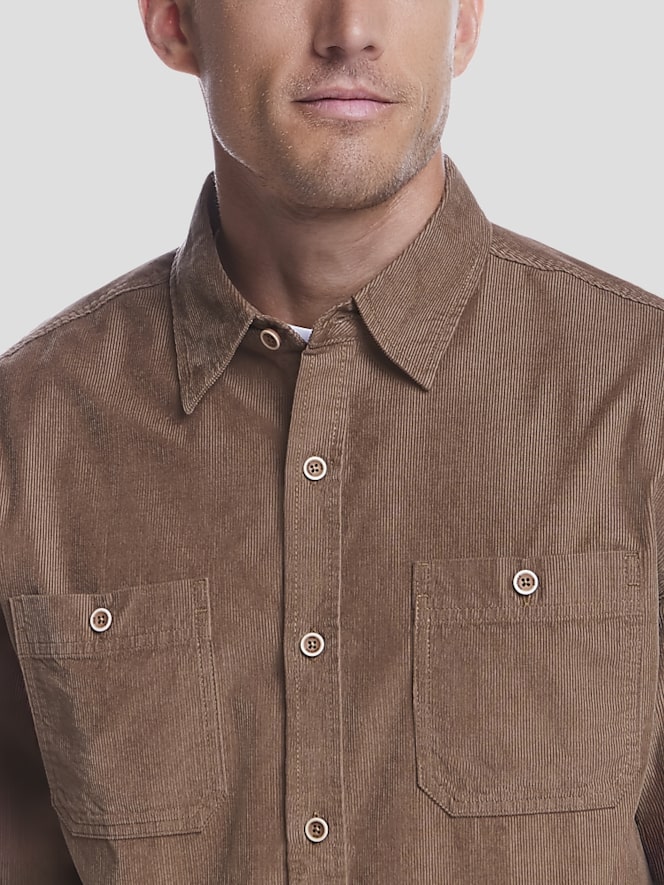 Weatherproof Vintage Classic Fit Thin Wale Corduroy Button Up Shirt