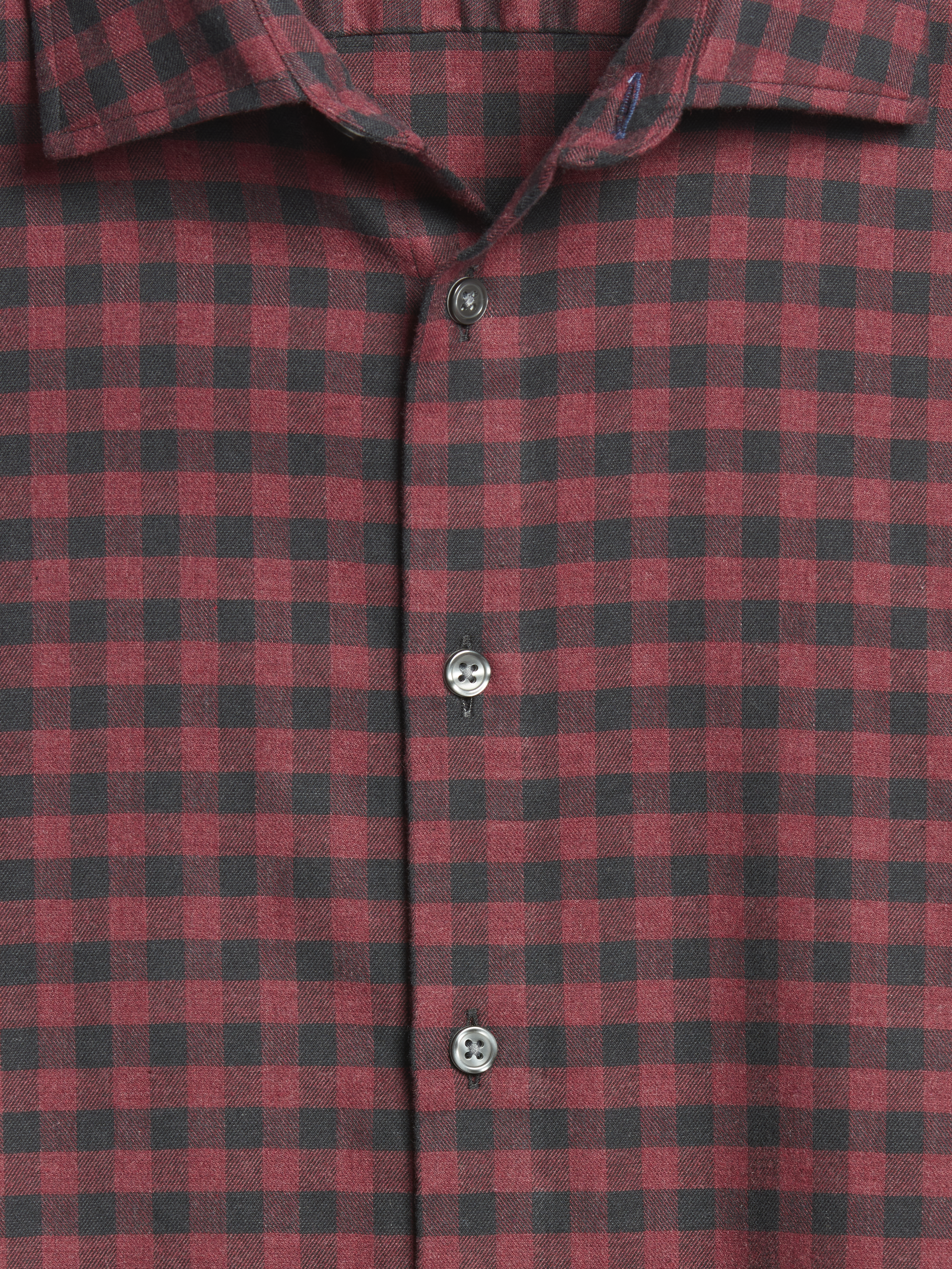 Heathered Gingham Twill Casual Button Up Shirt