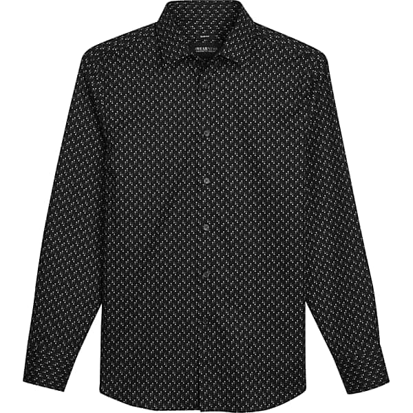 Awearness Kenneth Cole Big & Tall Men's Slim Fit 2-Way Stretch Button Up Shirt Black - Size: XXL