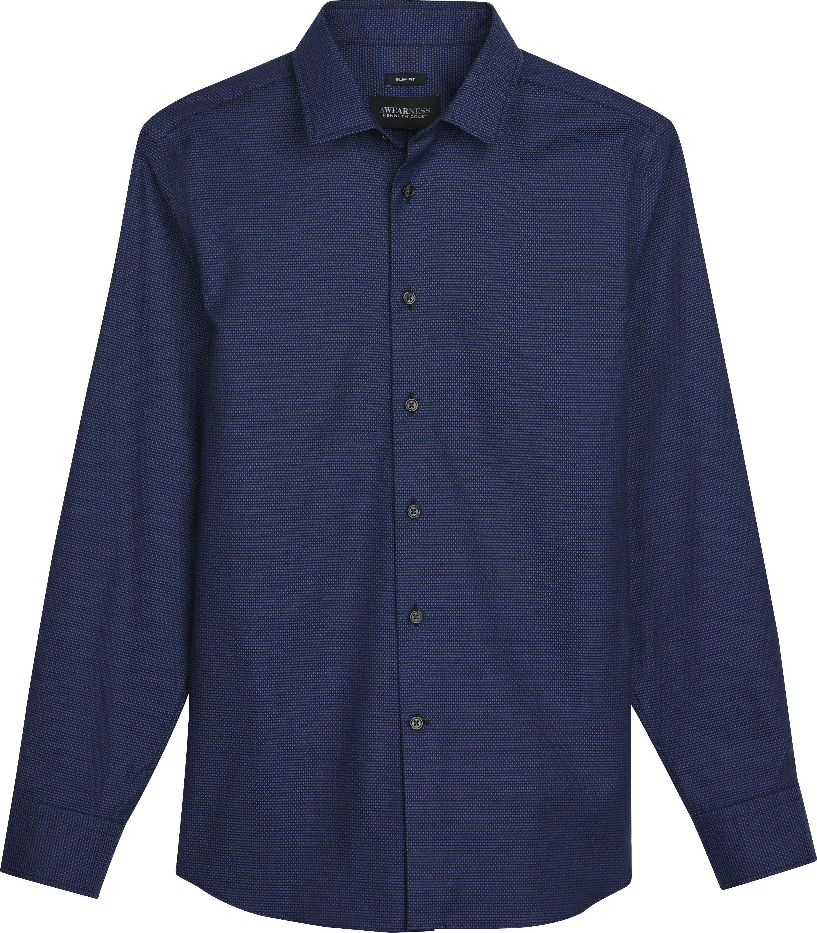 Slim Fit Textured Woven Button Up Shirt
