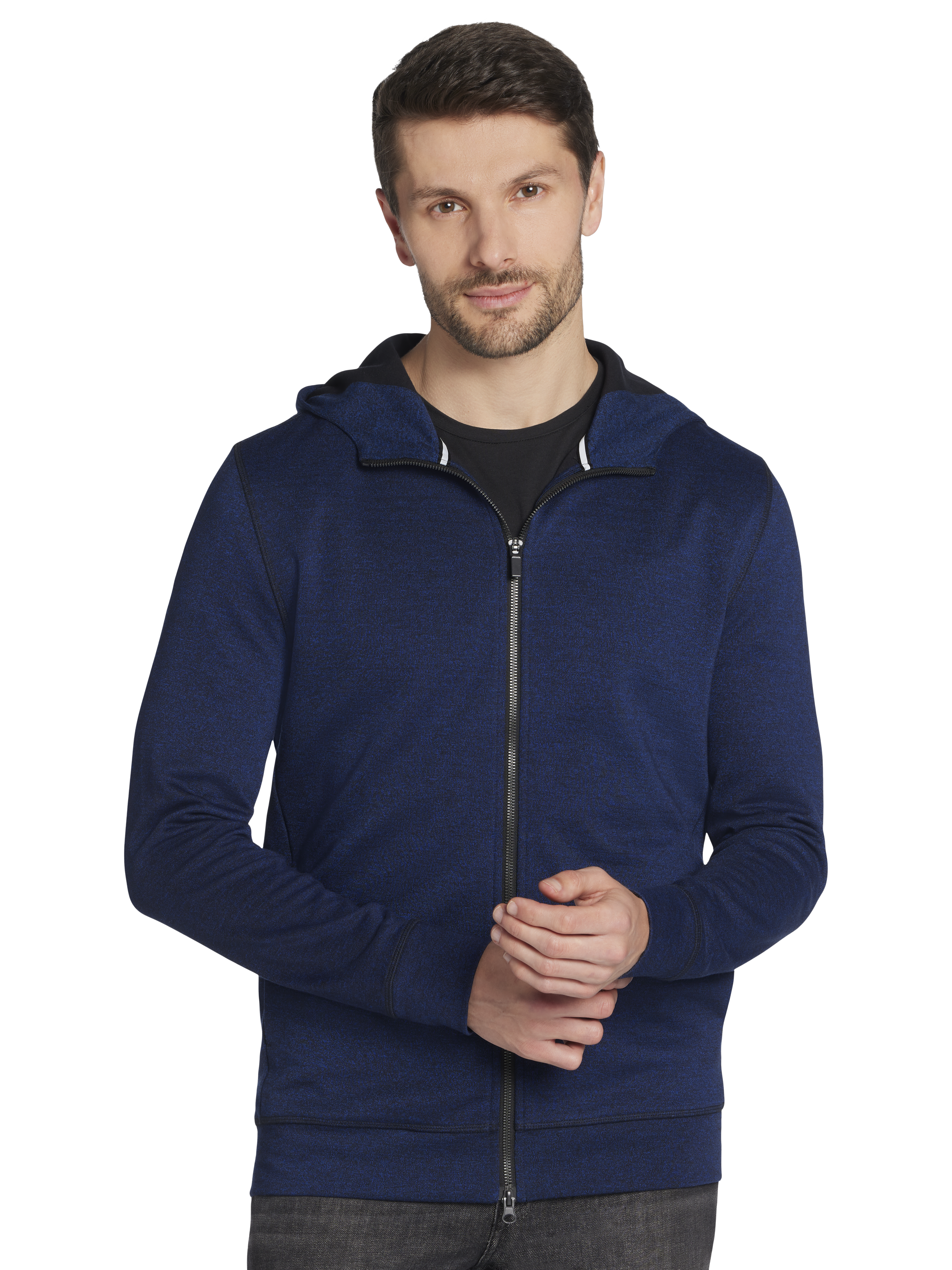 Slim Fit Knit Full-Zip Hoodie