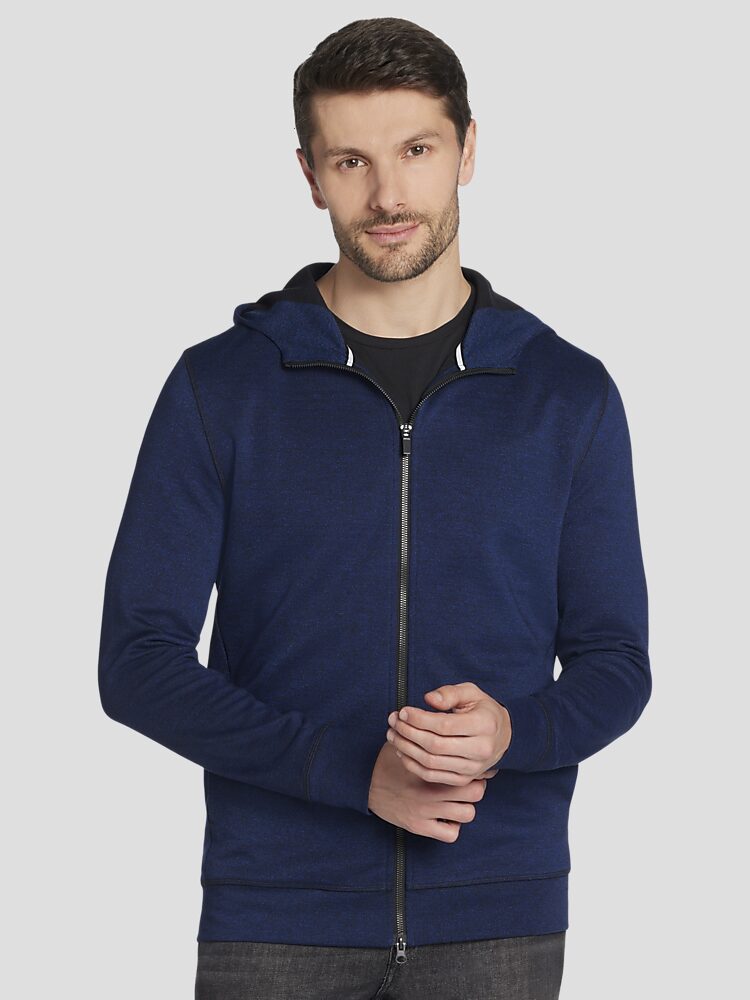 Slim fit zipper hoodie store
