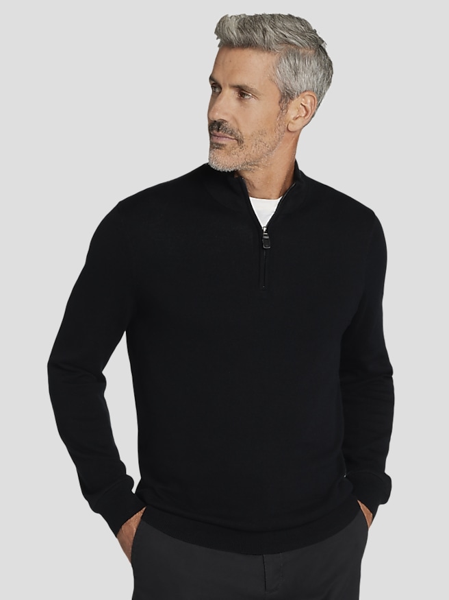 Joseph Abboud Modern Fit Pima Cotton 1 4 Zip Sweater Quarter Zip Men s Wearhouse
