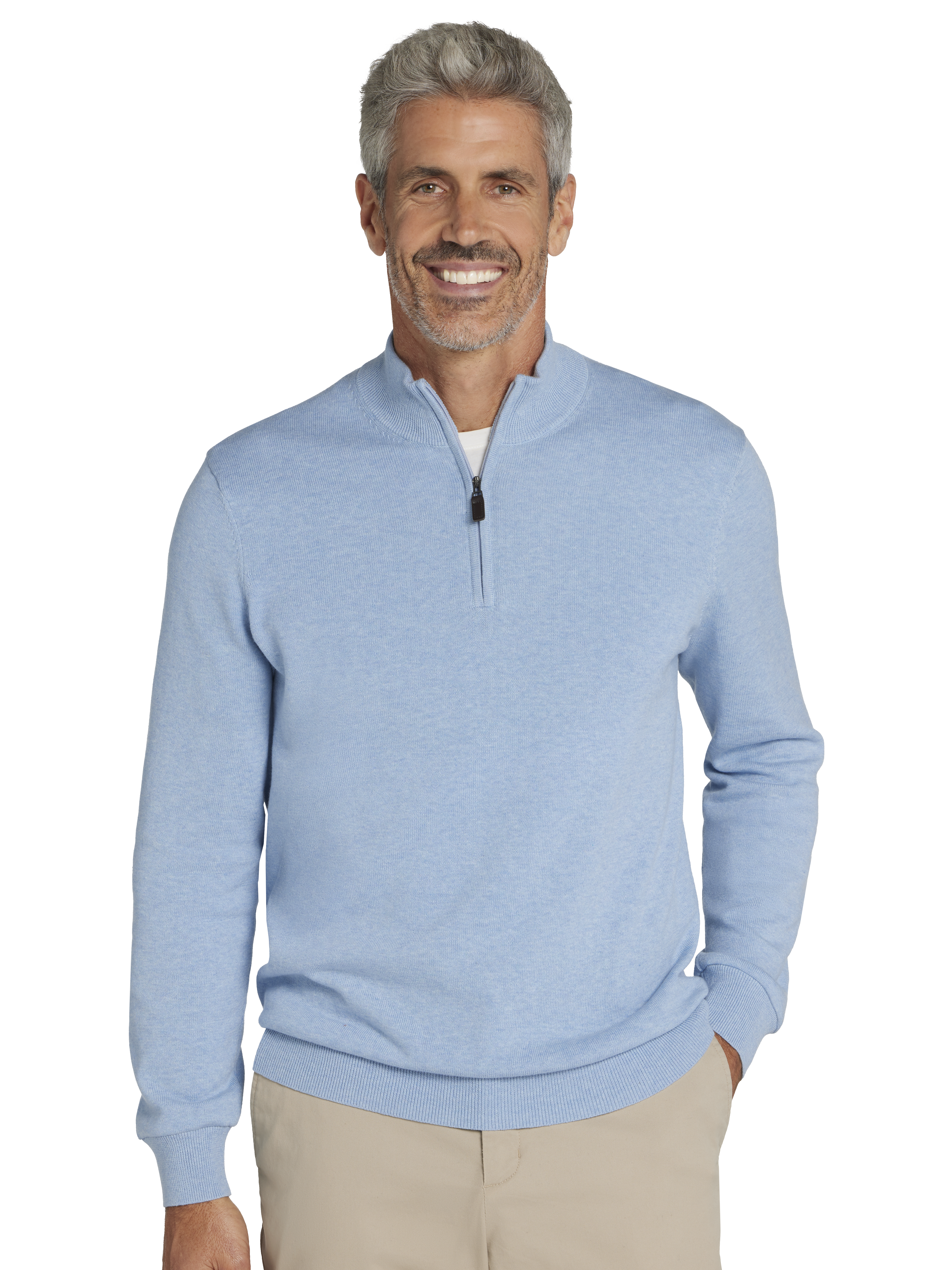 Modern Fit Pima Cotton Quarter Zip Sweater
