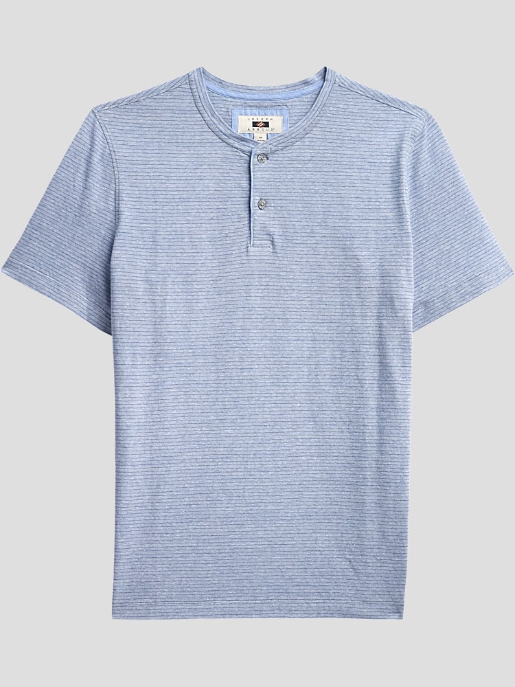 Joseph Abboud Stripe Modern Fit Short Sleeve Henley All Sale