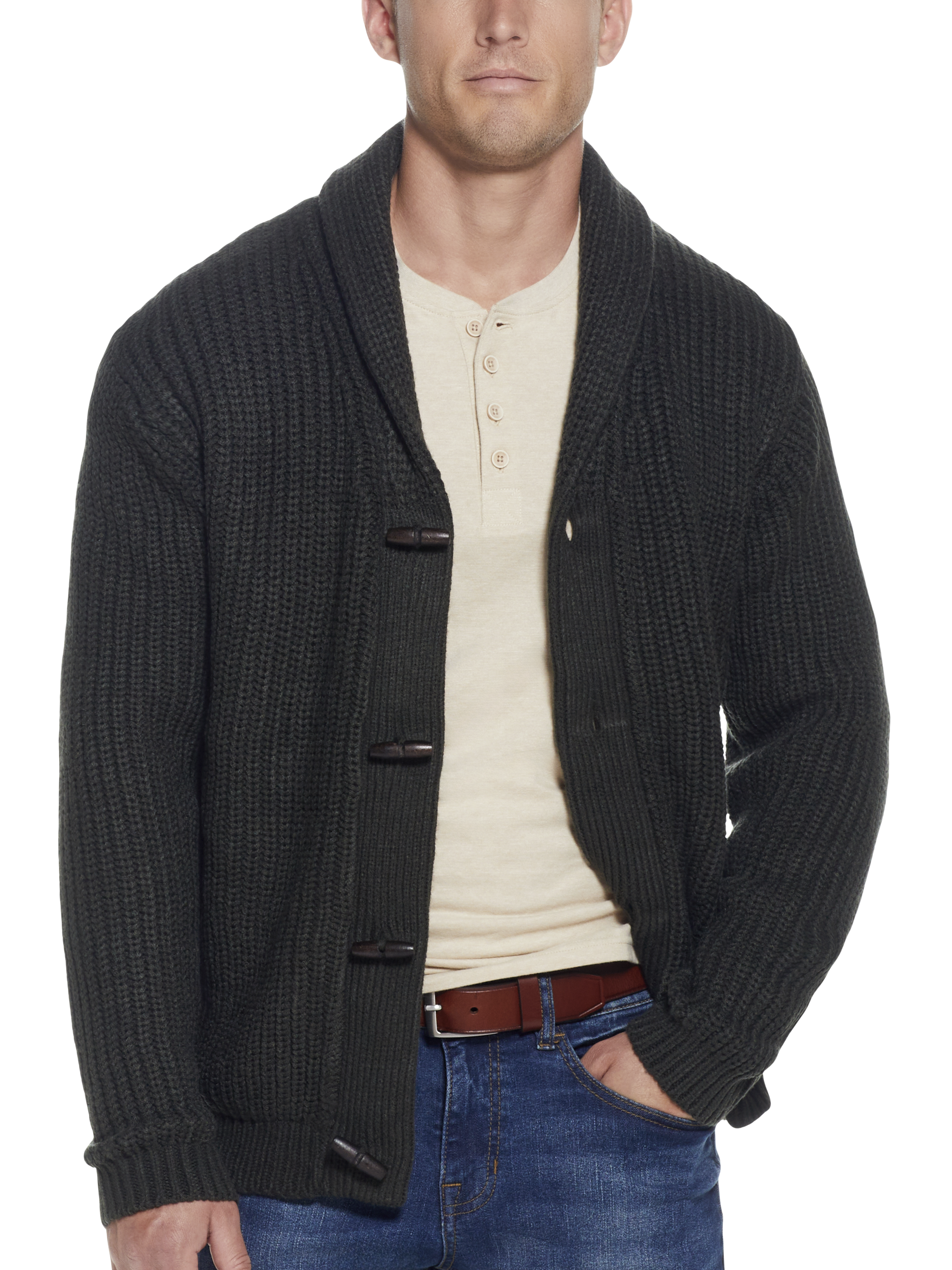 Classic Fit Chunky Toggle Cardigan Sweater