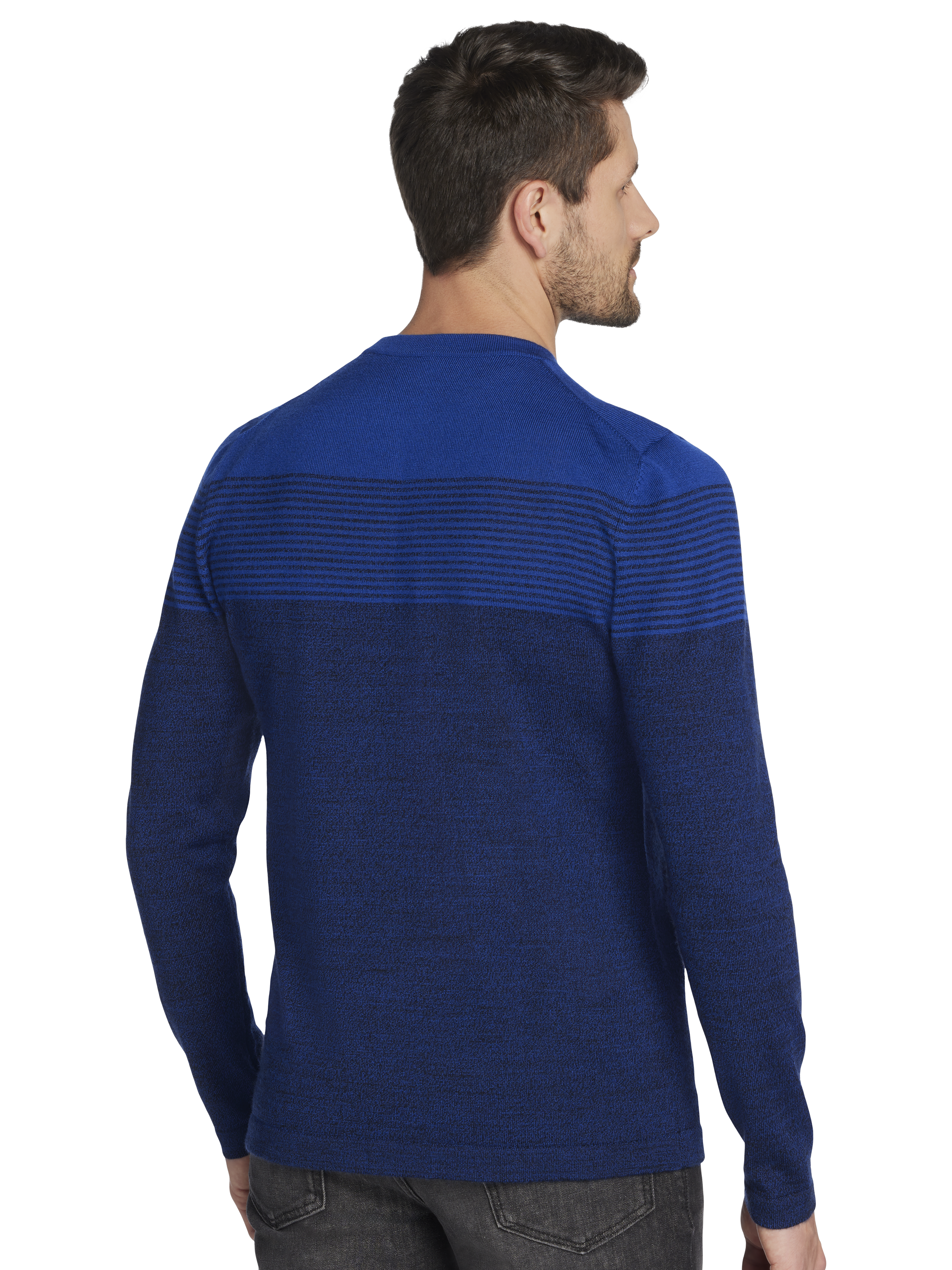 Ombre Stripe Slim Fit Crewneck Sweater