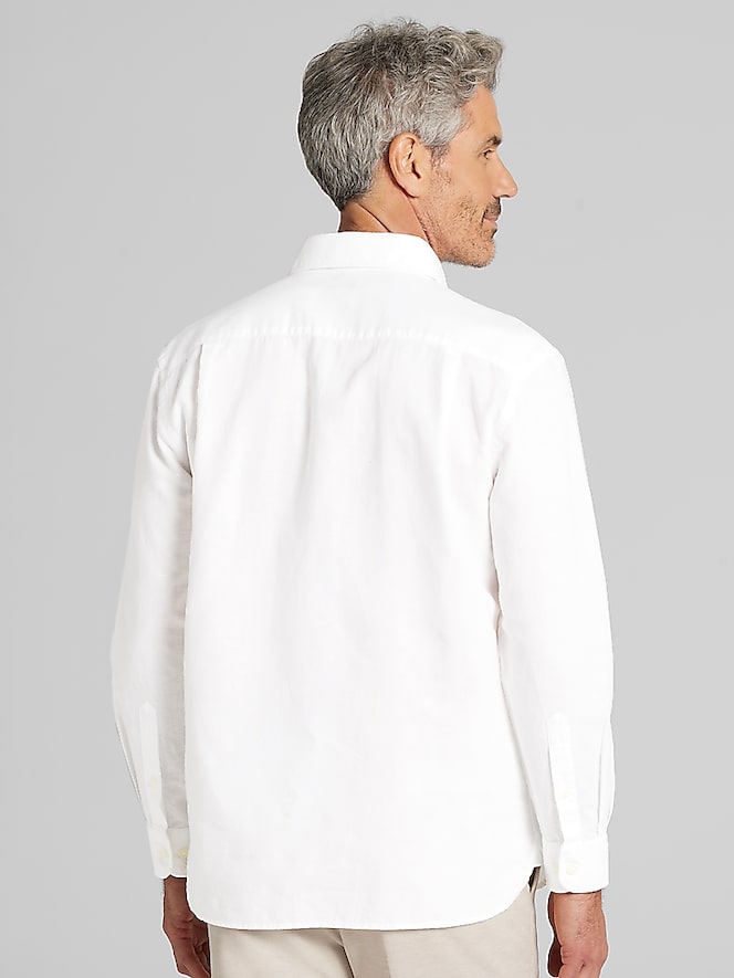 Joseph Abboud Modern Fit Linen Blend Button Up Popover