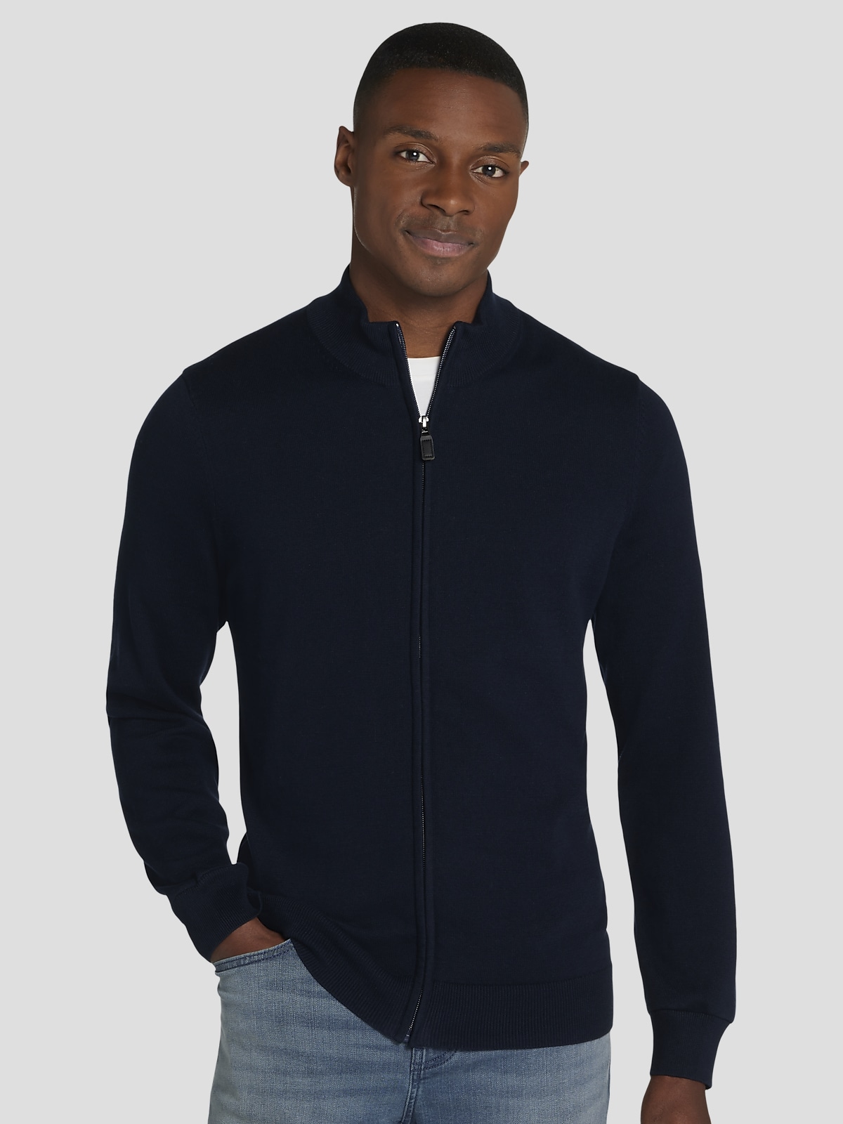 Joseph Abboud Modern Fit Full Zip Sweater Sweaters Men s Wearhouse