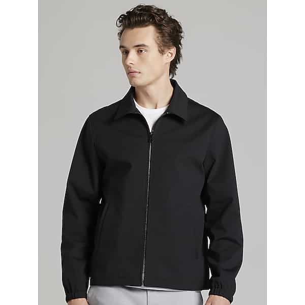 Awearness Kenneth Cole Big & Tall Men's Modern Fit New Tech Knit Zip Bomber Jacket Black - Size: 3X TMW69D450302