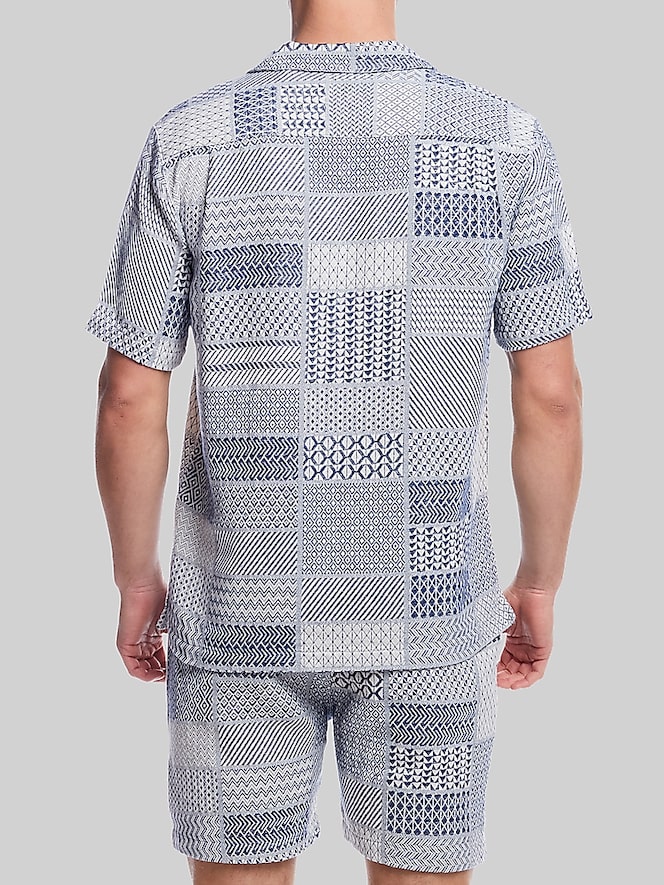 Weatherproof Vintage Classic Fit Short Sleeve Jacquard Camp Shirt