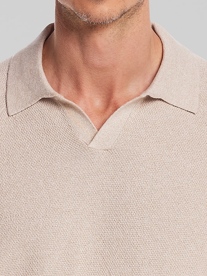 Weatherproof Vintage Classic Fit Mixed Knit Johnny Collar Sweater
