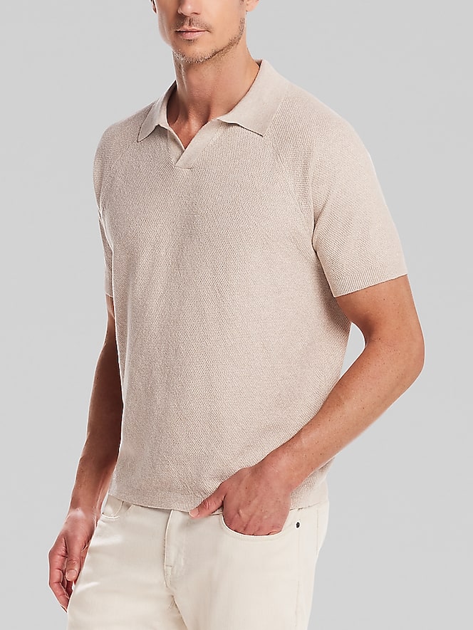 Weatherproof Vintage Classic Fit Mixed Knit Johnny Collar Sweater