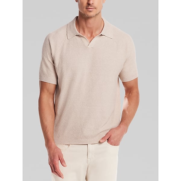 Weatherproof Vintage Big & Tall Men's Classic Fit Mixed Knit Johnny Collar Sweater Tan - Size: XXL TMW69FM50005