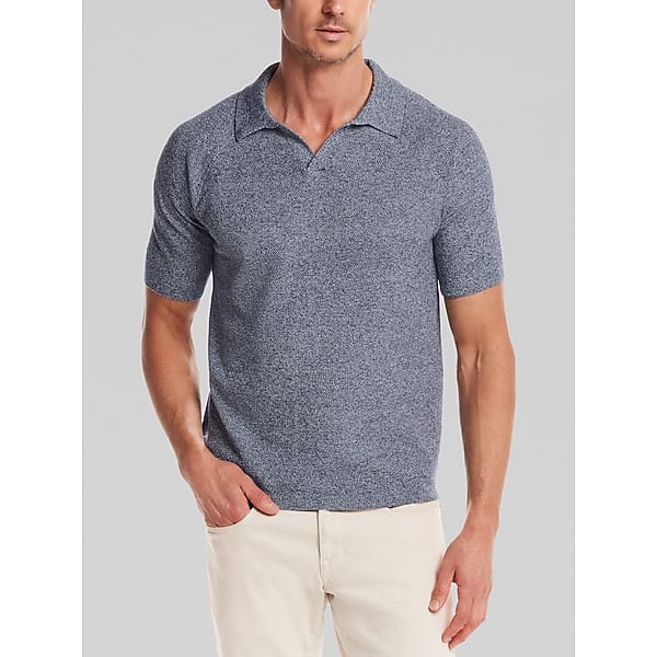 Weatherproof Vintage Men's Classic Fit Mixed Knit Johnny Collar Sweater Dark Blue - Size: XL TMW69FK40026
