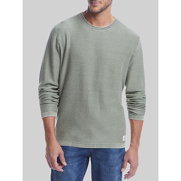 Weatherproof Vintage Men's Classic Fit Twill Stonewash Sweater Olive - Size: Small TMW69FX10009