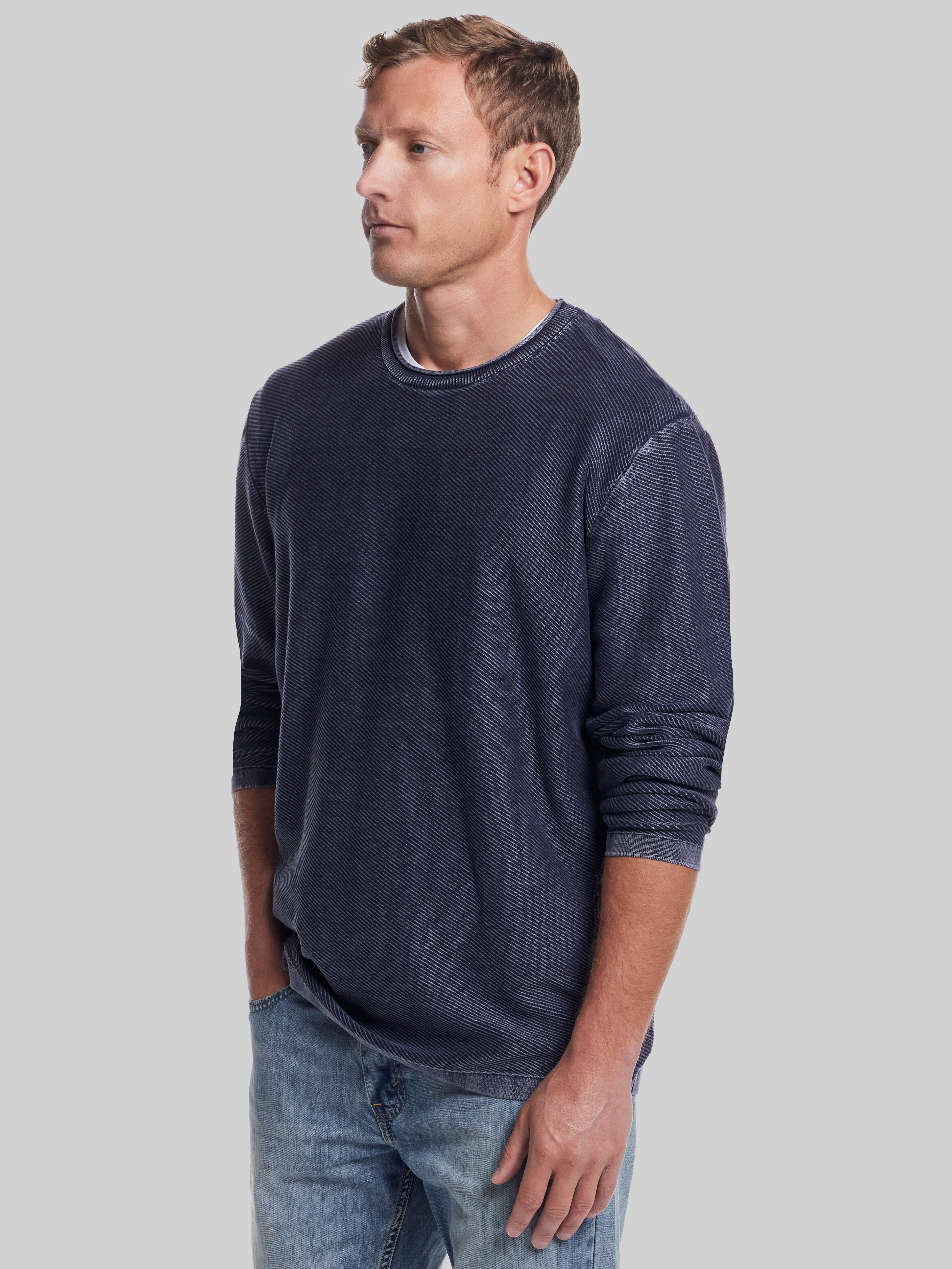 Classic Fit Twill Stonewash Sweater