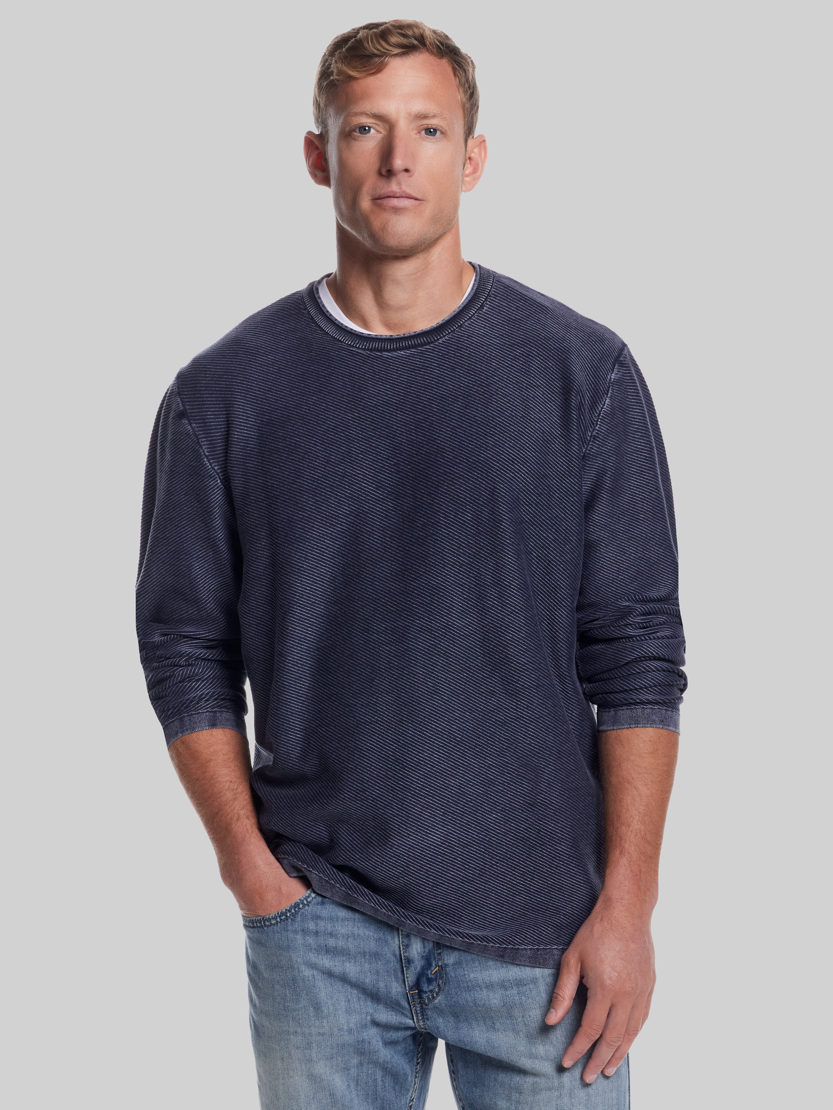 Classic Fit Twill Stonewash Sweater