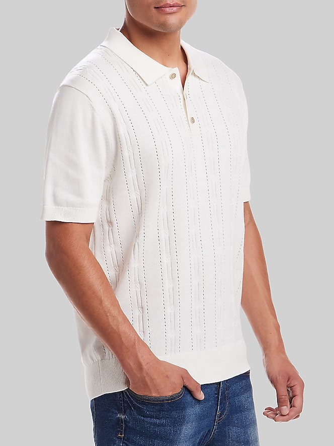Weatherproof Vintage Pointelle Polo Sweater