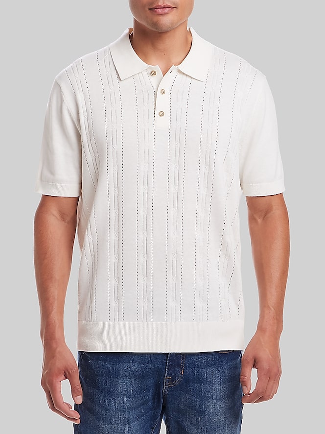 Weatherproof Vintage Pointelle Polo Sweater