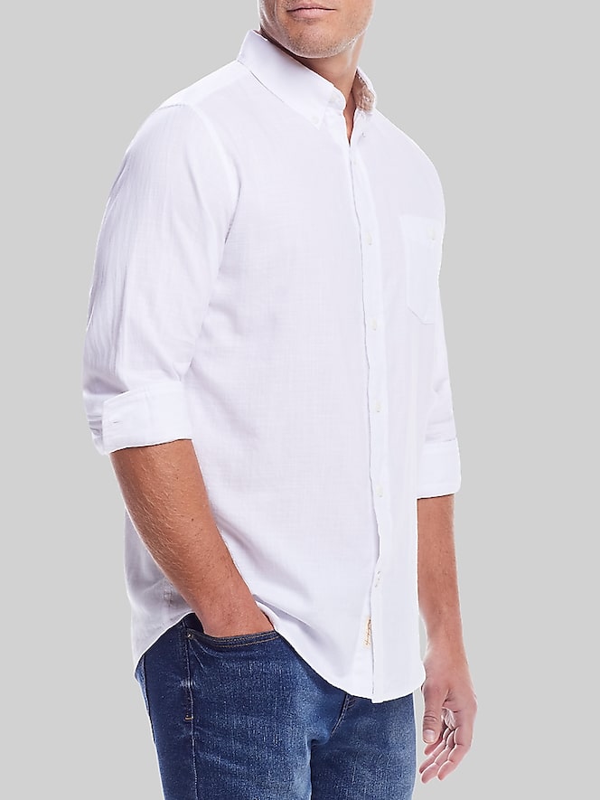 Weatherproof Vintage Classic Fit Solid Country Twill Button Up Shirt