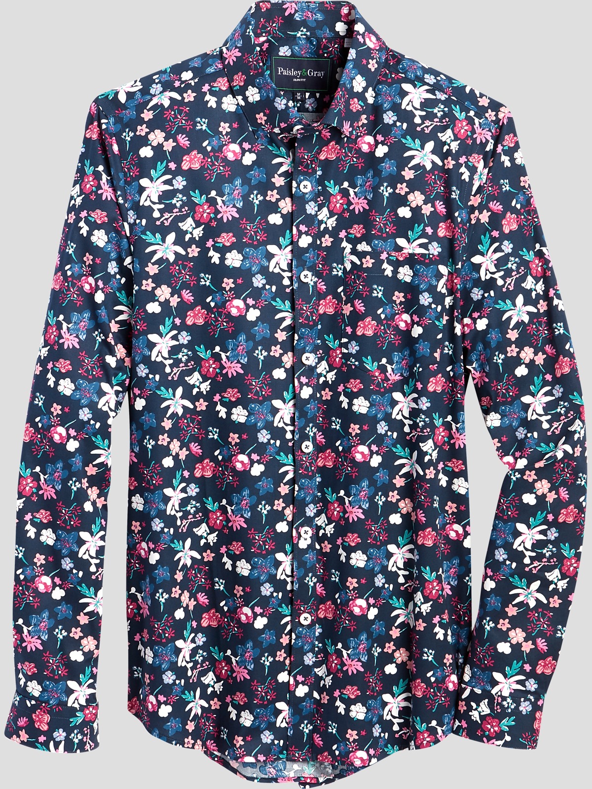 Paisley & Gray Slim Fit Sport Shirt Floral All Sale Men's Wearhouse