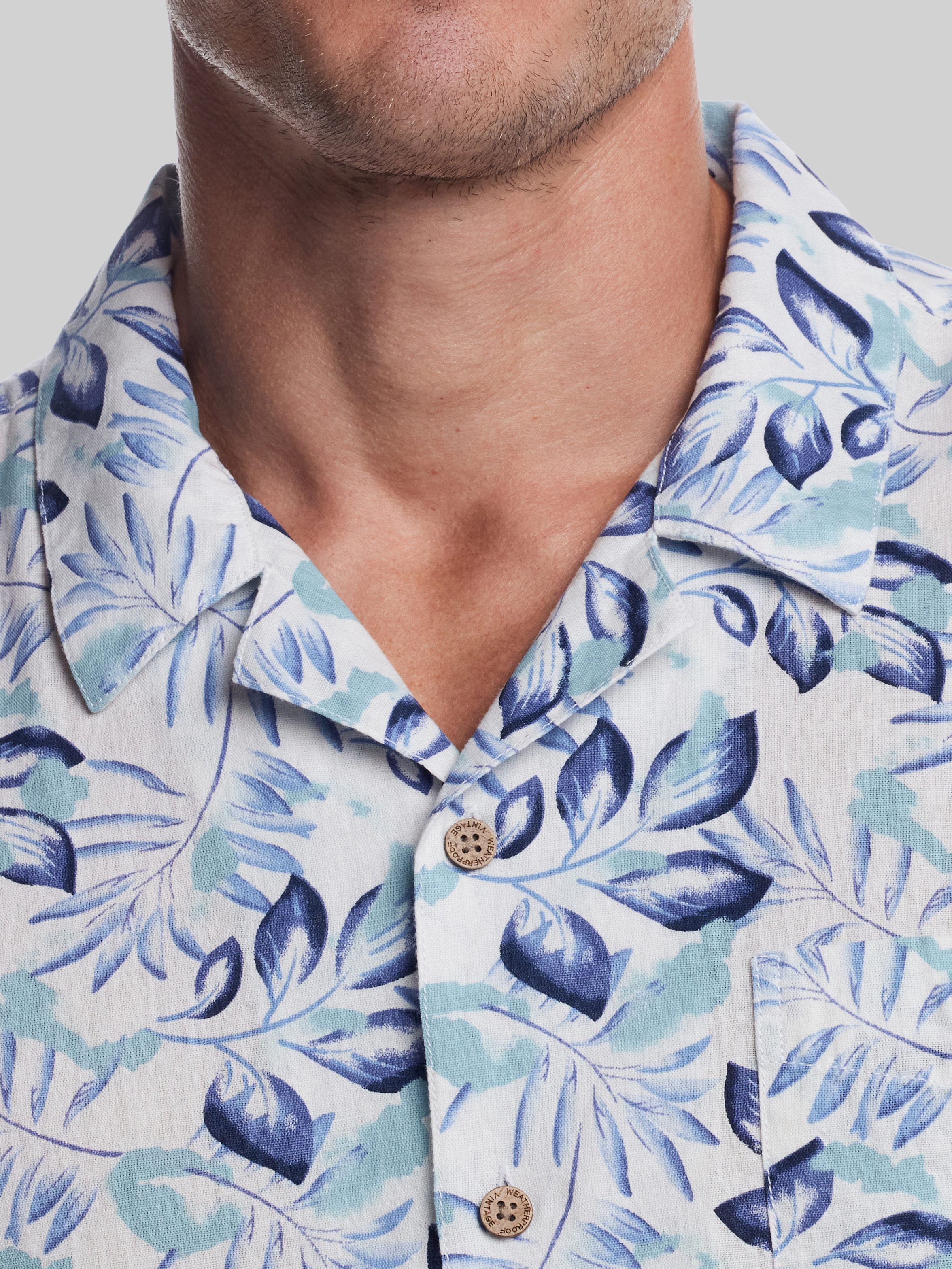 Classic Fit Short Sleeve Linen Blend Camp Shirt