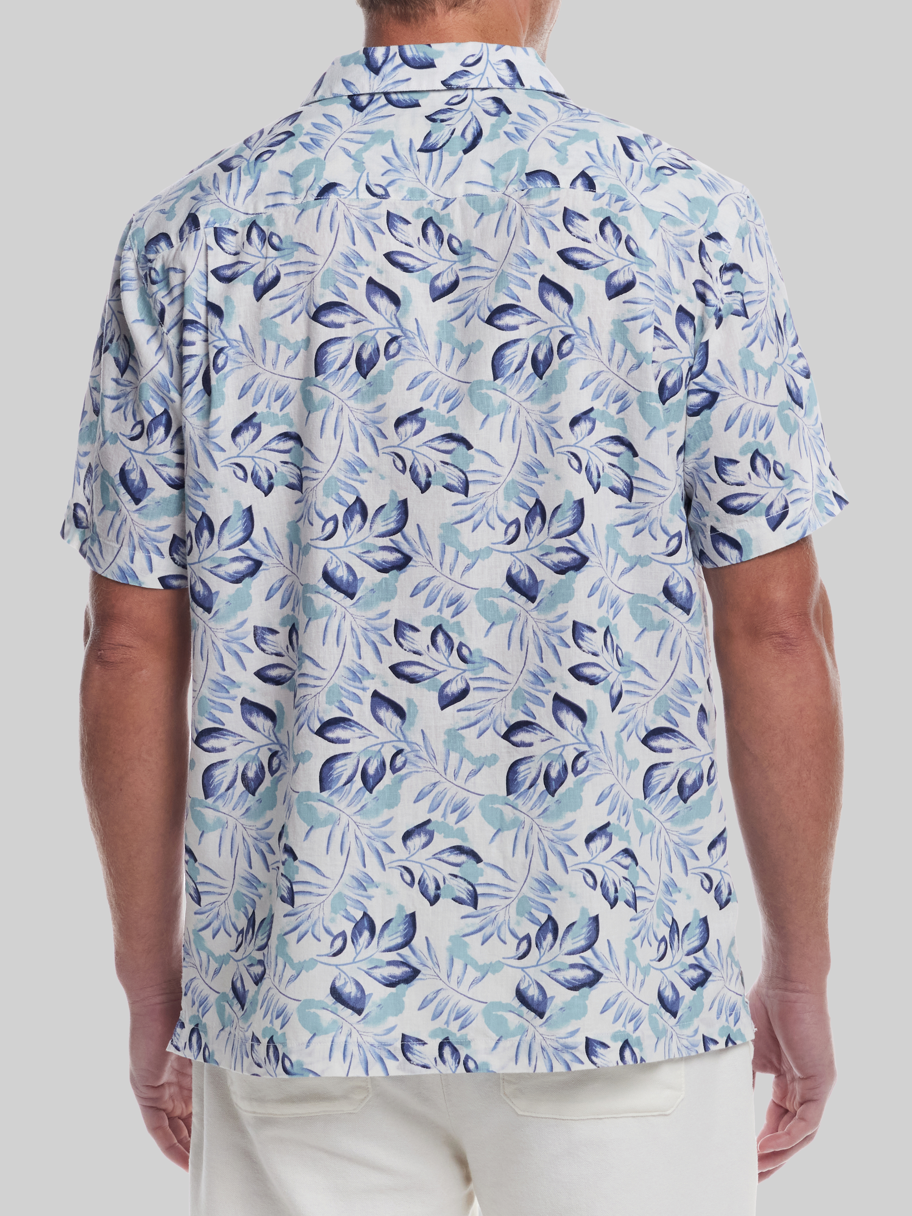 Classic Fit Short Sleeve Linen Blend Camp Shirt
