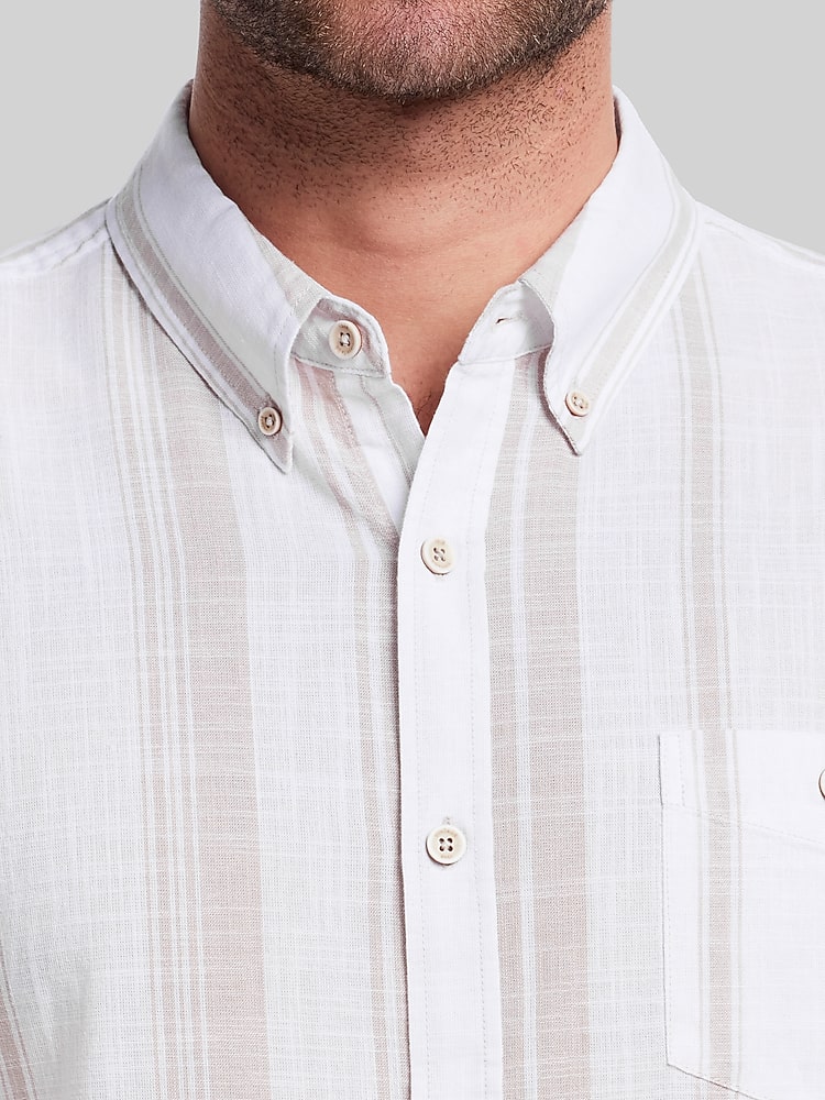 light green dress shirt mens 686 Men's Nomad Perforated Button Down Shirt FATIGUE GREEN MARBLE / M