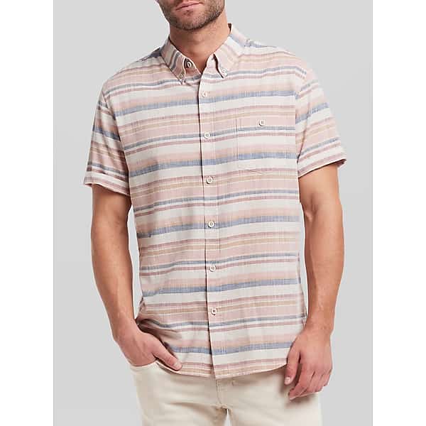 Weatherproof Vintage Big & Tall Men's Classic Fit Button Up Shirt Pink - Size: XXL TMW69YY50097