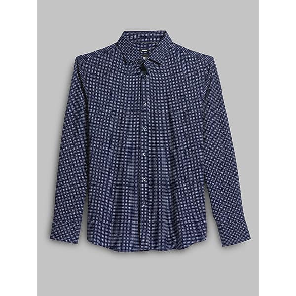 Awearness Kenneth Cole Big & Tall Men's Modern Fit 4-Way Stretch Button Up Shirt Navy - Size: 2X