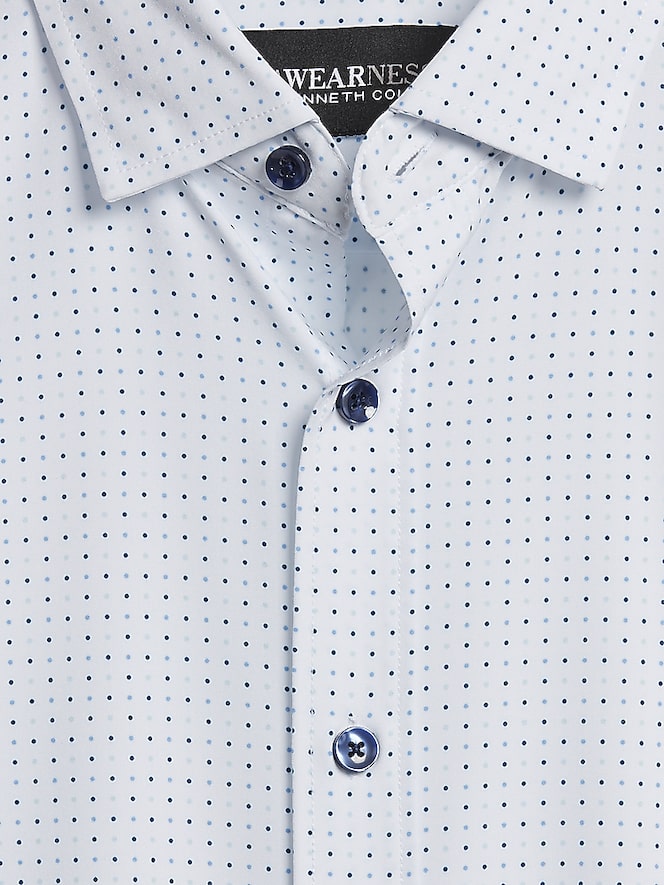 Awearness Kenneth Cole CHILLFLEX Modern Fit 4-Way Stretch Button Up Shirt, White - Image 2 of 2