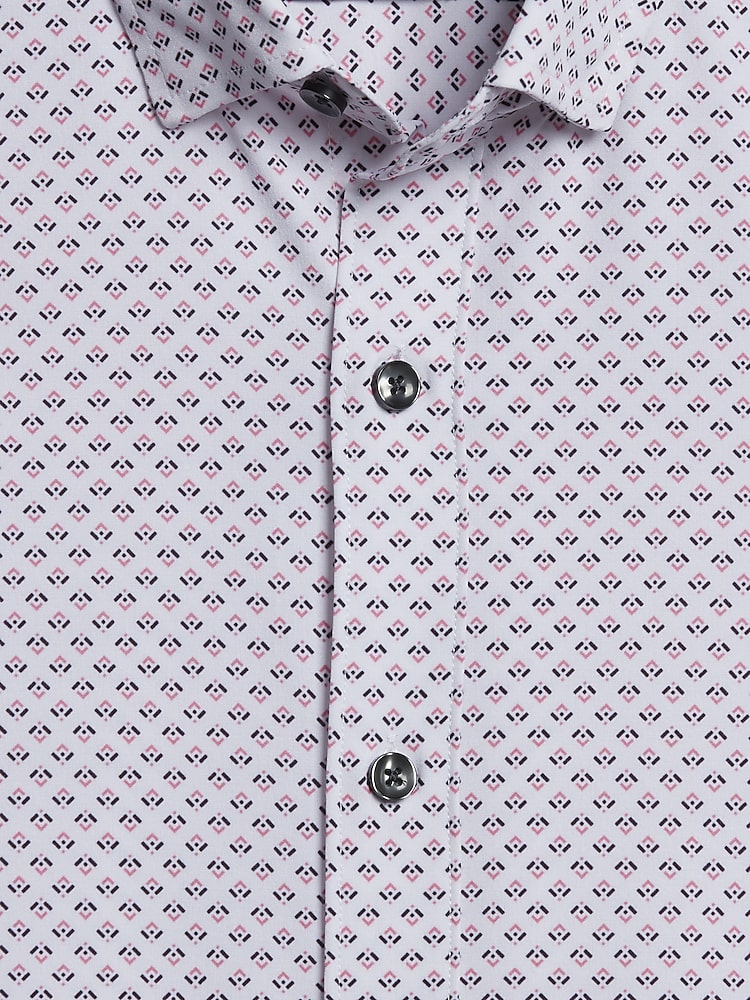 Awearness Kenneth Cole Slim Fit 4-Way Stretch Mini Arrow Short Sleeve  Button Up Shirt, Pink - Red - Size: S | Short Sleeve Button Up Shirts |  Men's Wearhouse