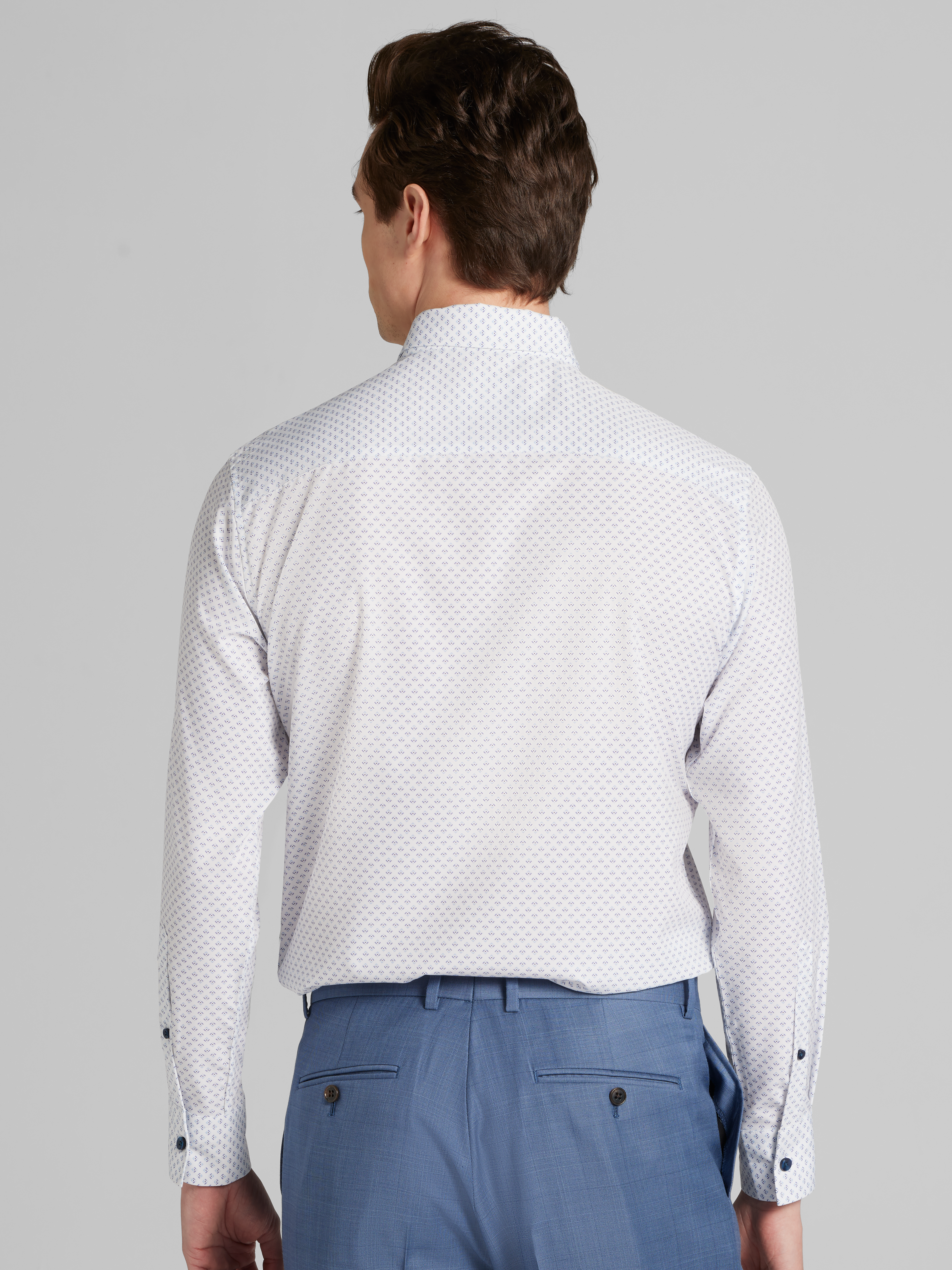 Slim Fit 4-Way Stretch Mini Arrow Button Up Shirt