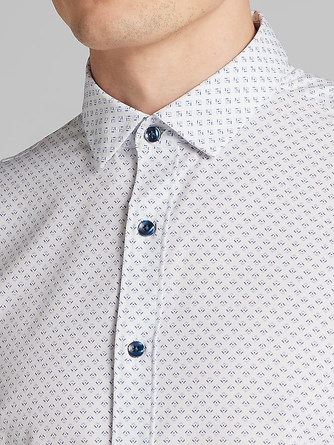 Awearness Kenneth Cole Slim Fit 4-Way Stretch Mini Arrow Button Up Shirt