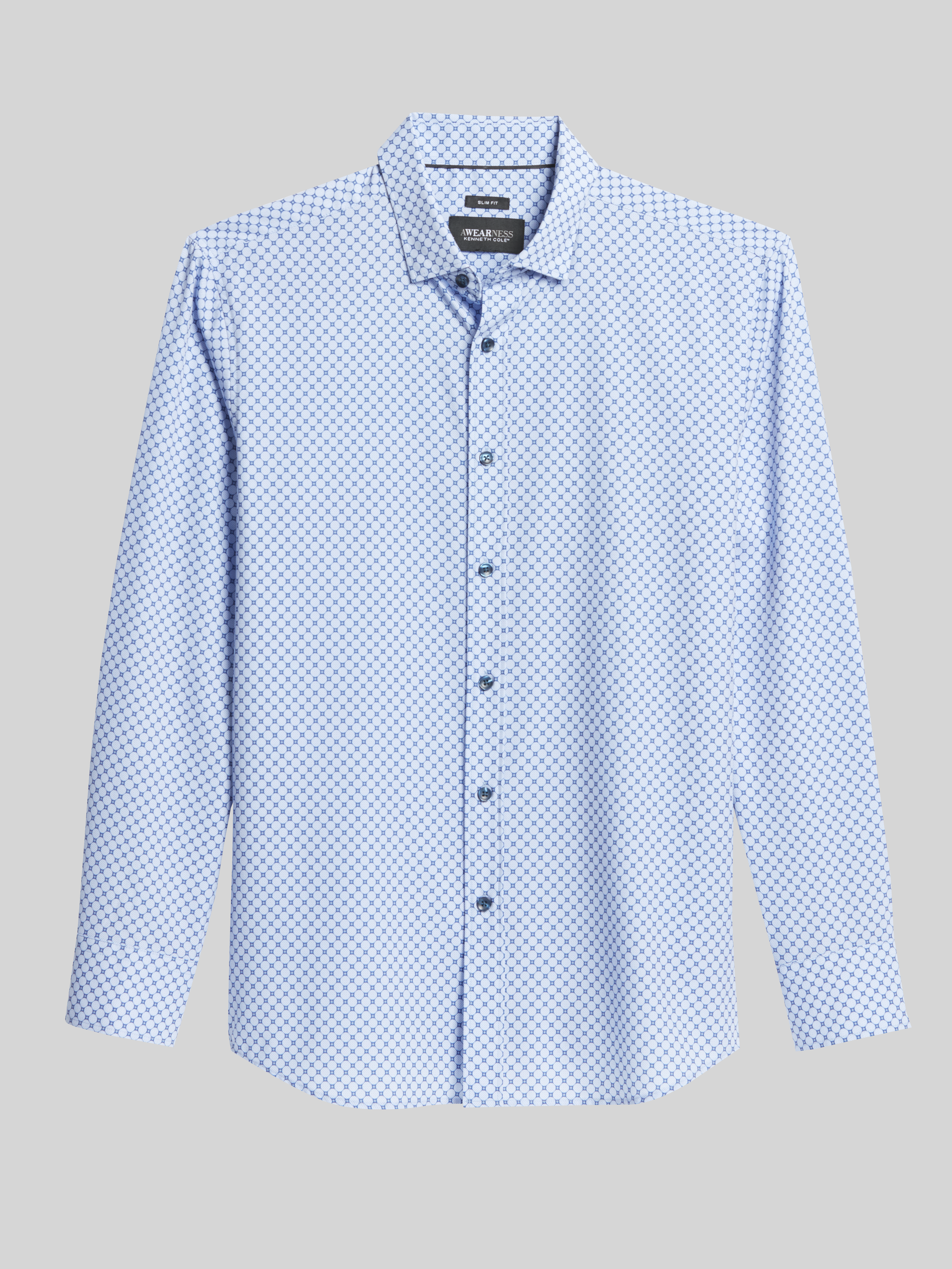 Slim Fit 4-Way Stretch Circle Tile Button Up Shirt