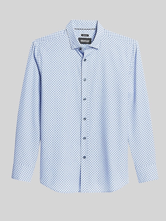 Awearness Kenneth Cole Slim Fit 4-Way Stretch Circle Tile Button Up Shirt