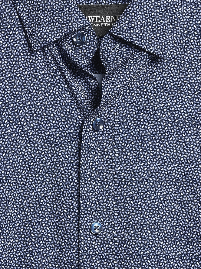 Awearness Kenneth Cole Slim Fit 4-Way Stretch Short Sleeve Button Up Shirt