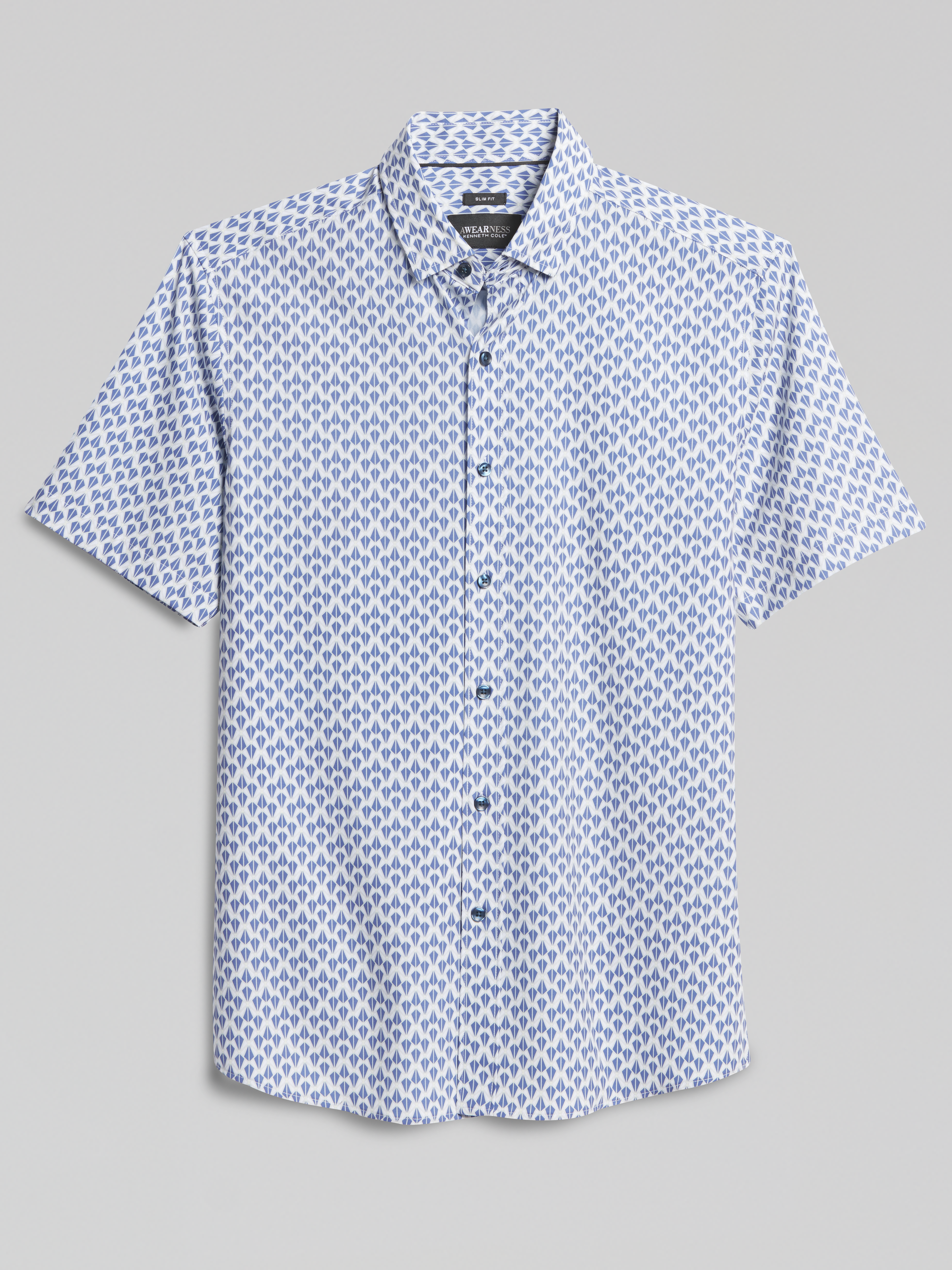 Slim Fit 4-Way Stretch Short Sleeve Button Up Shirt