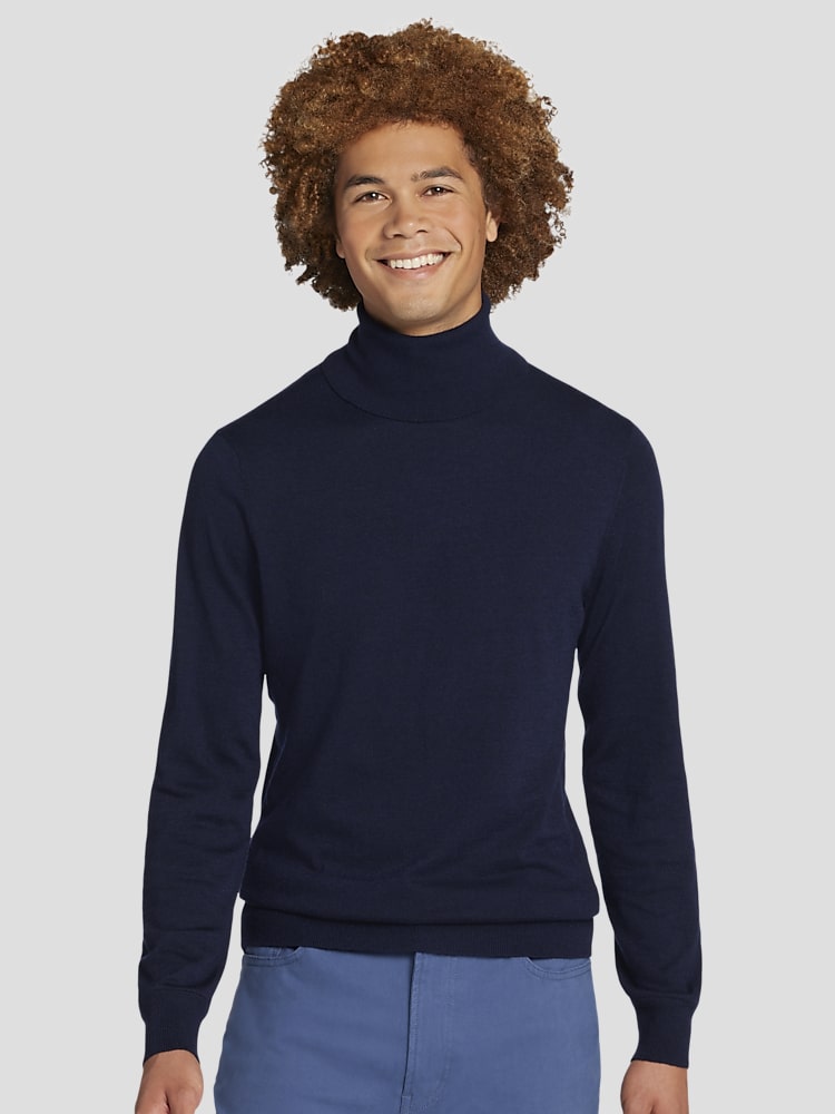 Paisley Gray Slim Fit Fine Gauge Turtleneck Sweater Sweaters Men s Wearhouse