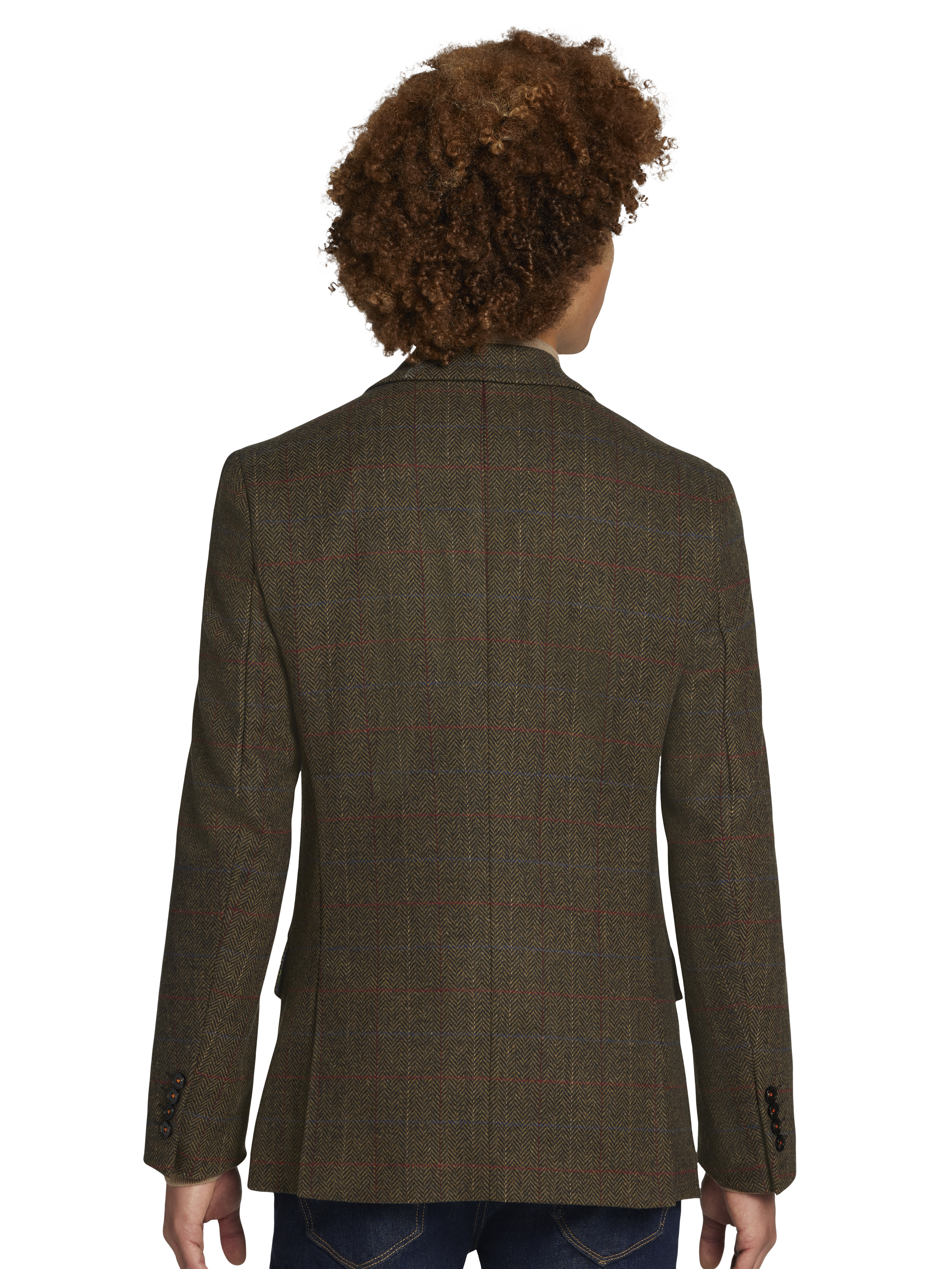 Slim Fit Herringbone Plaid Soft Touch Jacket