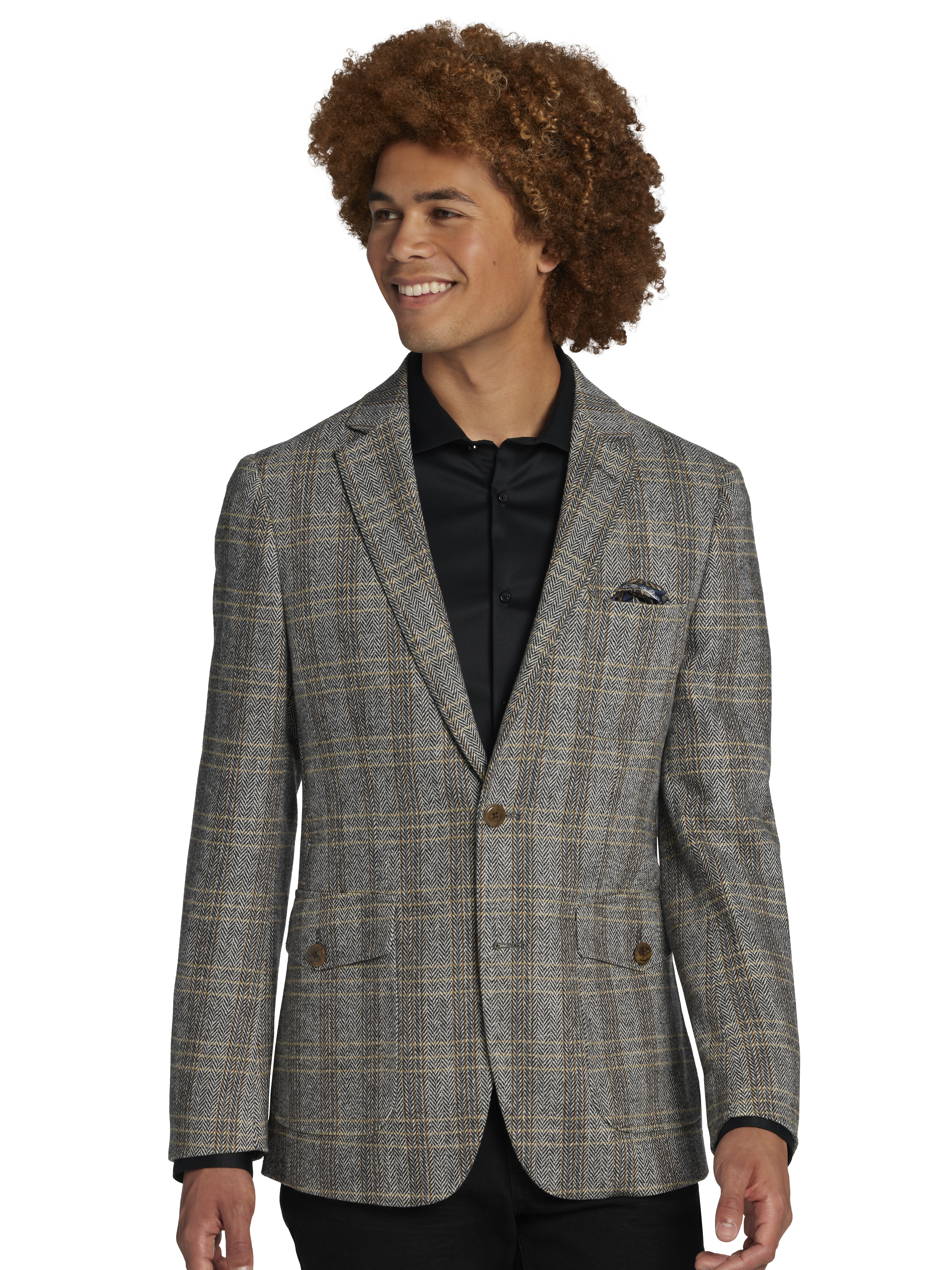 Slim Fit Herringbone Stripe Soft Jacket