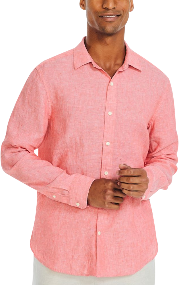 Nautica Classic Fit Linen-Blend Solid Sport Shirt | Sport Shirts | Men ...