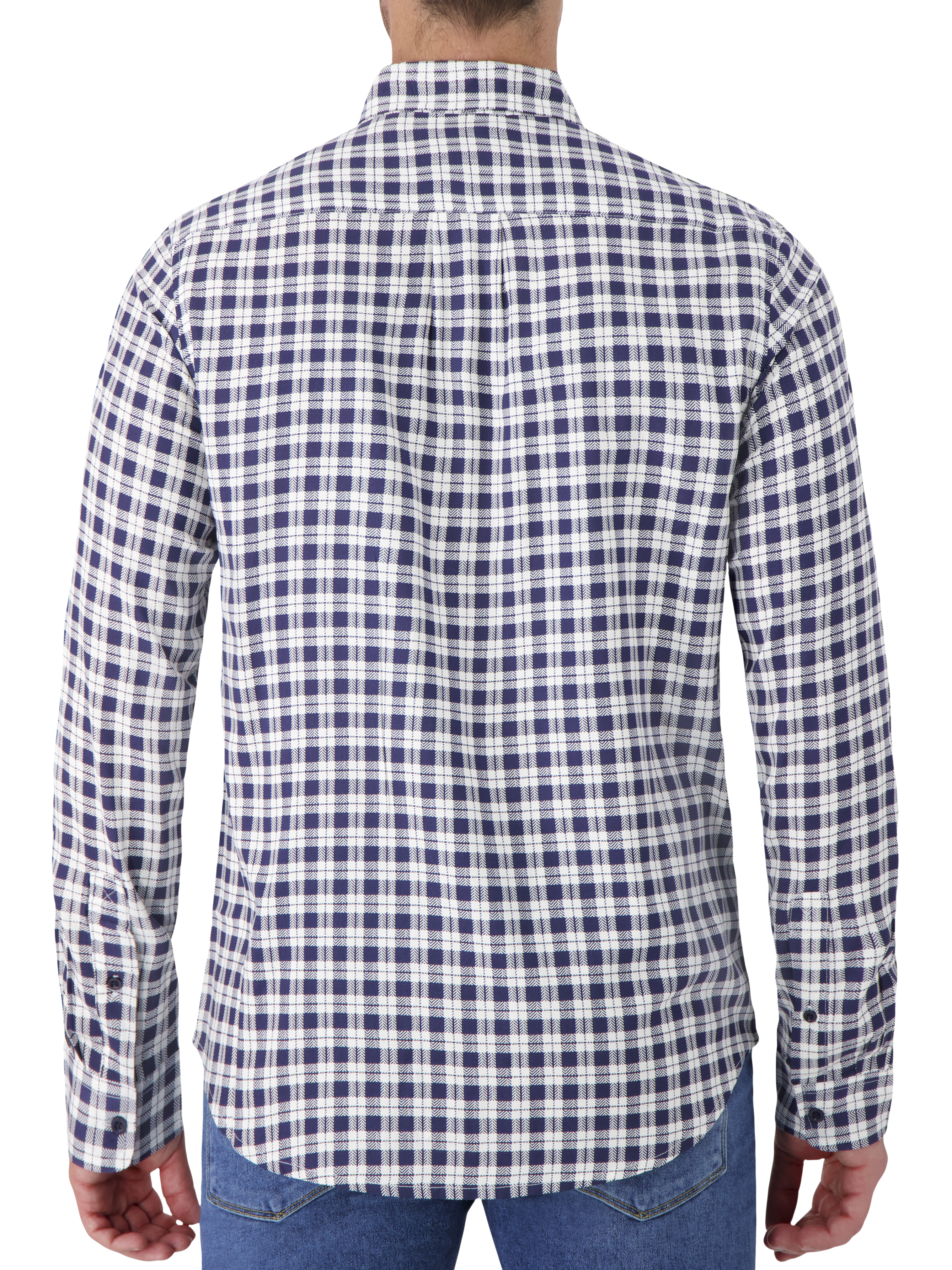 Modern Fit Check Modal Button Up Shirt